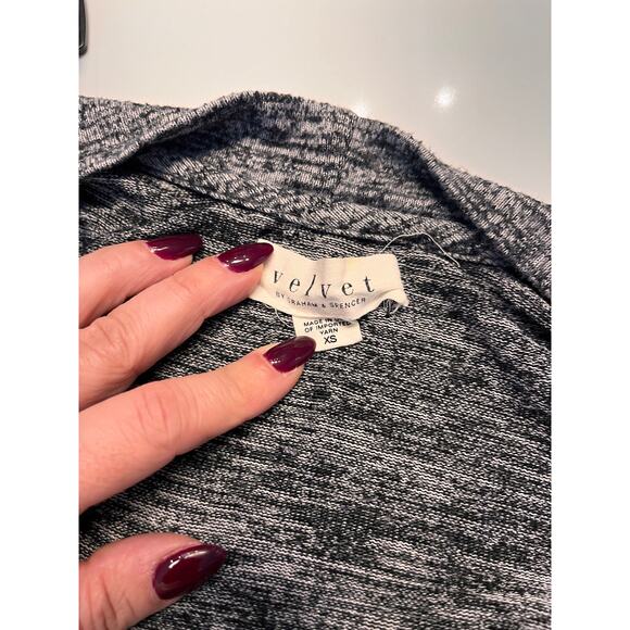 Velvet By Graham & Spencer Gray Long Open Cardigan Sweater Size XS - Picture 4 of 7